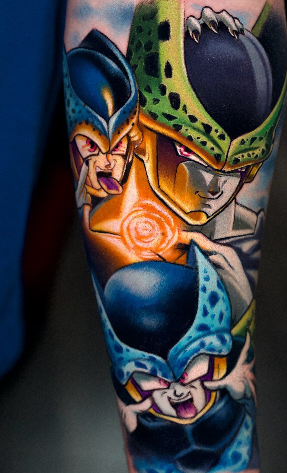 Tattoo of Perfect, Semi-Perfect, and Imperfect Cell on a person's arm.